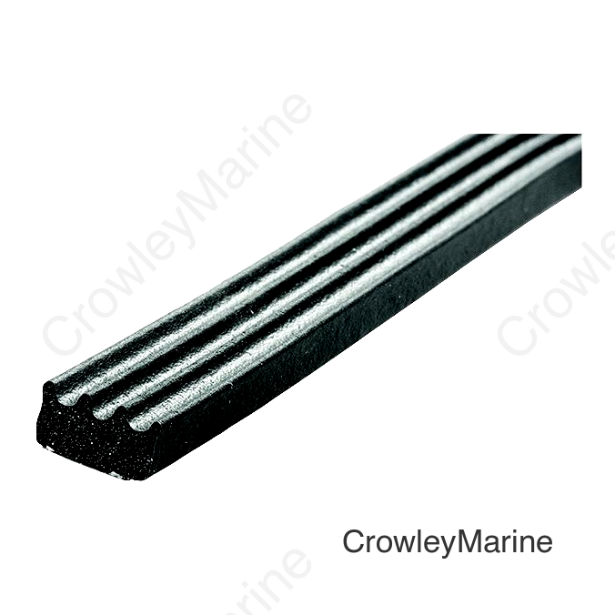 JR Products 0630145 Ribbed Style EPDM Sponge Rubber Seal, 50'