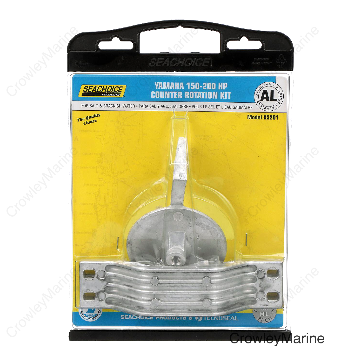 Seachoice Anode Kit, Yamaha 150-200hp Counter Rotating, Aluminum, Cadmium-Free, Environmentally Friendly