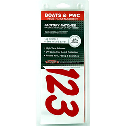 Hardline Boat Lettering Registration Kit 3 in. - 400 Red Solid thumbnail-0