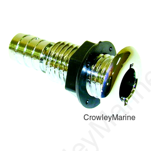 3/4 STRGHT BRBD TH-HULL-Chrome Plastic (TH-750CP-DP)