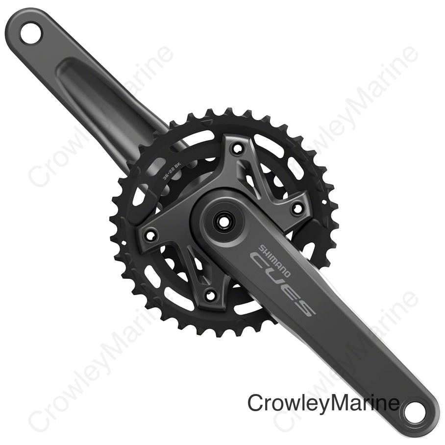 Shimano CUES FC-U6000-2B Crankset - 170mm 9/10/11-Speed 36/22t Asymmetric 96 BCD Hollowtech II CL 3mm Outboard Black