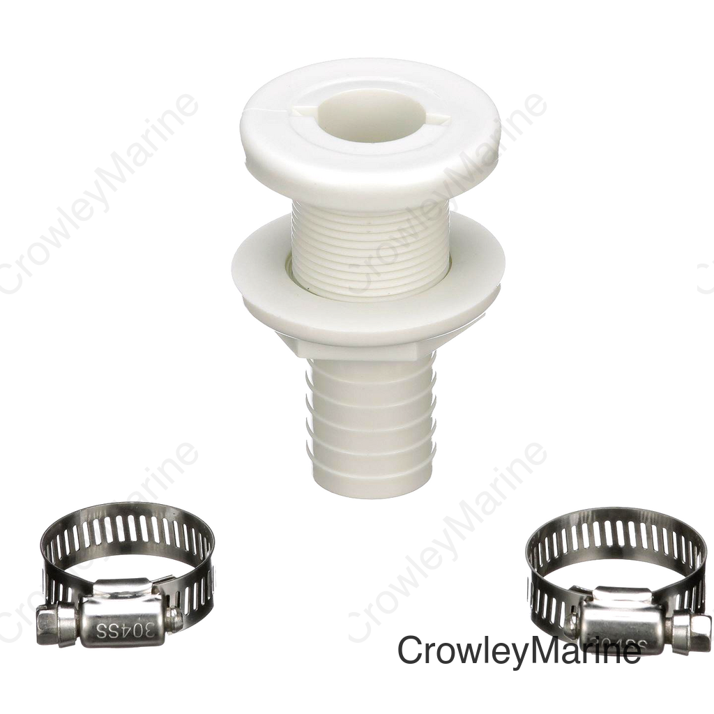 Seachoice Bilge Pump Installation Kit for 1-1/8 in. Outlets, w/ 6 Ft. Hose, 2 Hose Clamps, and Thru-Hull Fitting