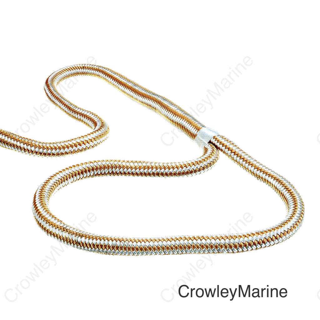 Seachoice Double-Braid Nylon Dock Line w/ Eye Splice, Pre-Shrunk, Heat Stabilized, 5/8 In. X 20 Ft., Gold White