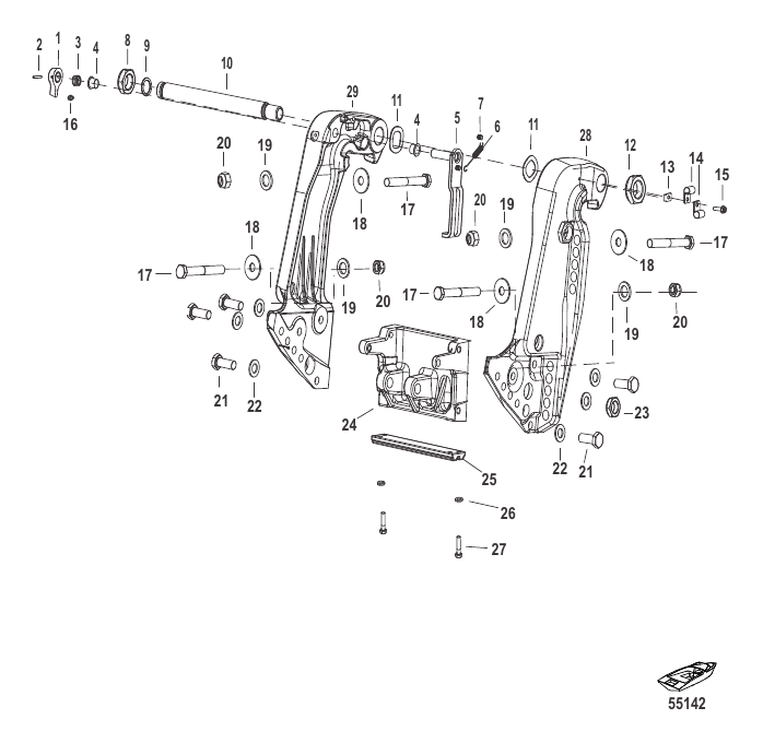 Serial Range Outboard 115 EFI Pro XS (4-STROKE) - 2B225488 & Up - Transom Bracket