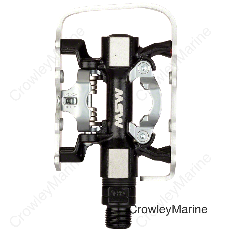 MSW CP-200 Pedals - Single Side Clipless with Platform  Aluminum  9/16 Black/Silver