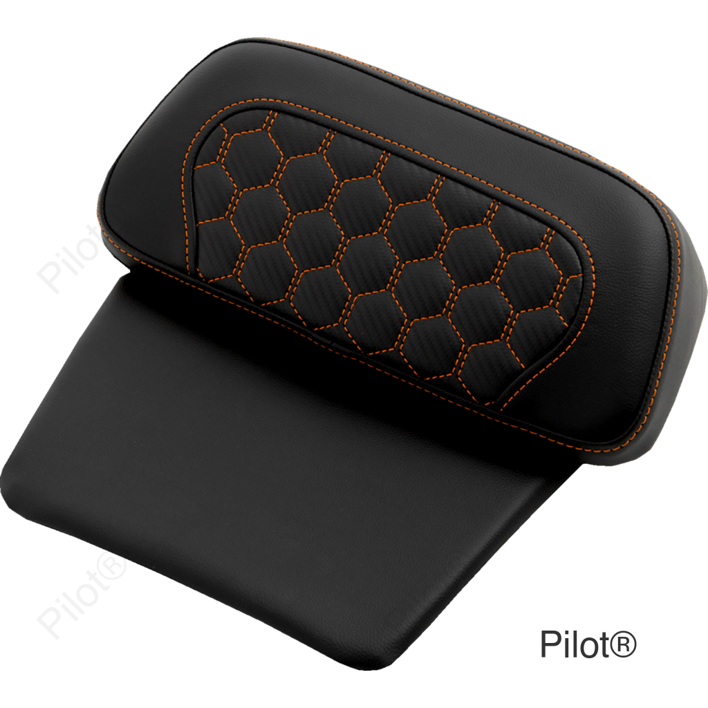 Chopped Tour Pak Pad - Honeycomb - Orange Stitching - FLH/FLT '14-'24