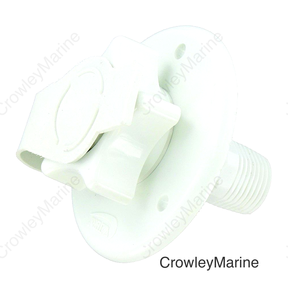 Valterra Flush Mount Water Inlet, White Plastic