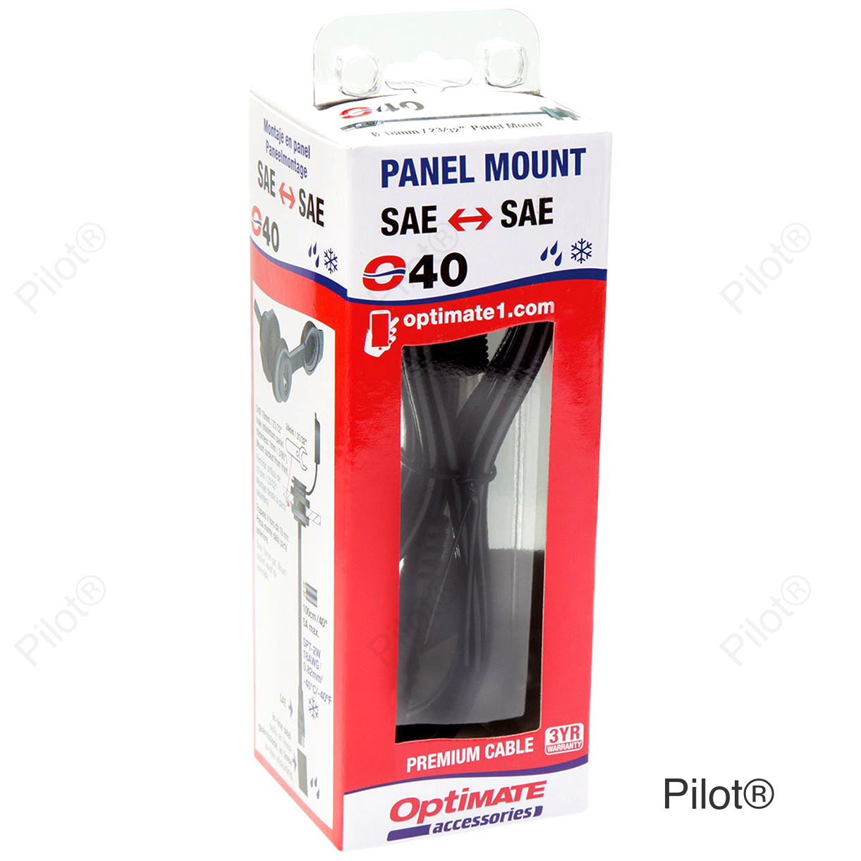 Weatherproof SAE Thin Panel Mount Socket O-40 - Long