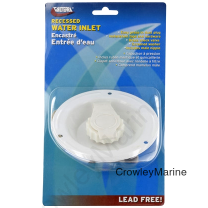 WATER INLET MTL RECESSEDFLG, WHT, LEAD-FREE, PKG (RV0000559)