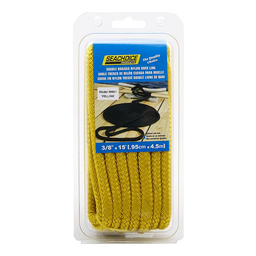 Seachoice Double-Braid Nylon Dock Line w/ Eye Splice, Pre-Shrunk, Heat Stabilized, 3/8 In. X 15 Ft., Yellow thumbnail-3