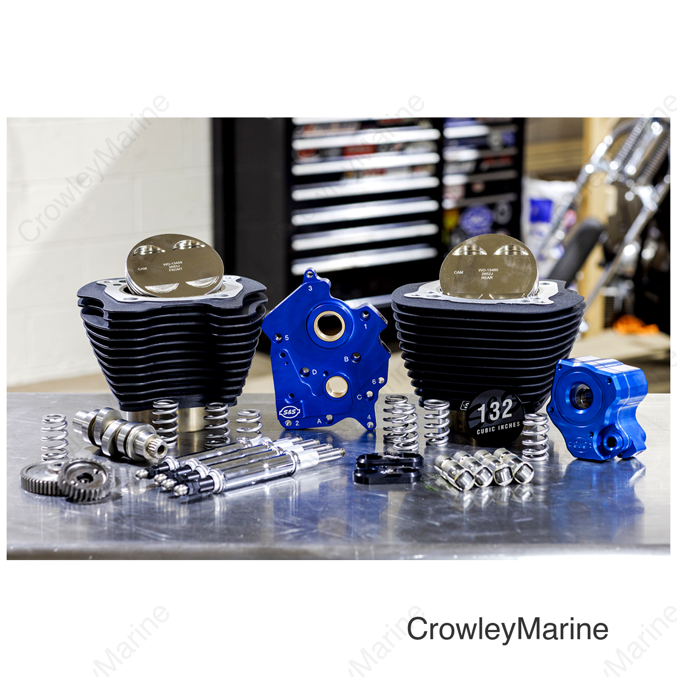 132" Power Package Engine Performance Kit - Gear Drive - Oil Cooled - Non-Highlighted Fins - M8