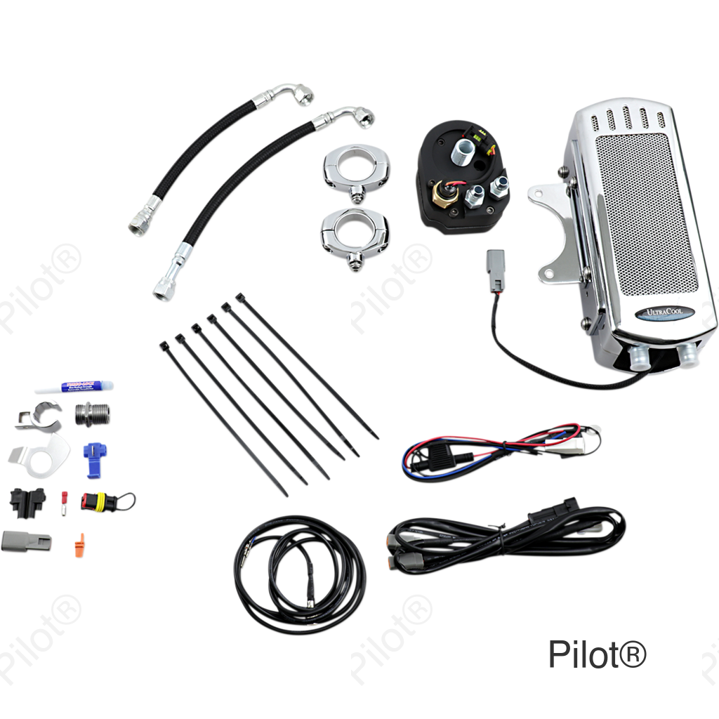 Side Mount Oil Cooler Kit - Chrome - Dyna