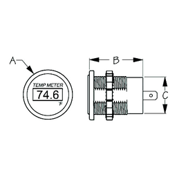 Sea-Dog 4216181 LED Round Temperature Meter thumbnail-1