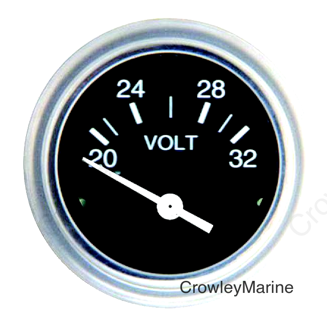 Sierra 80134P Heavy Duty Series 2" 12V System 10-16 VDC Dial Range Voltmeter Gauge