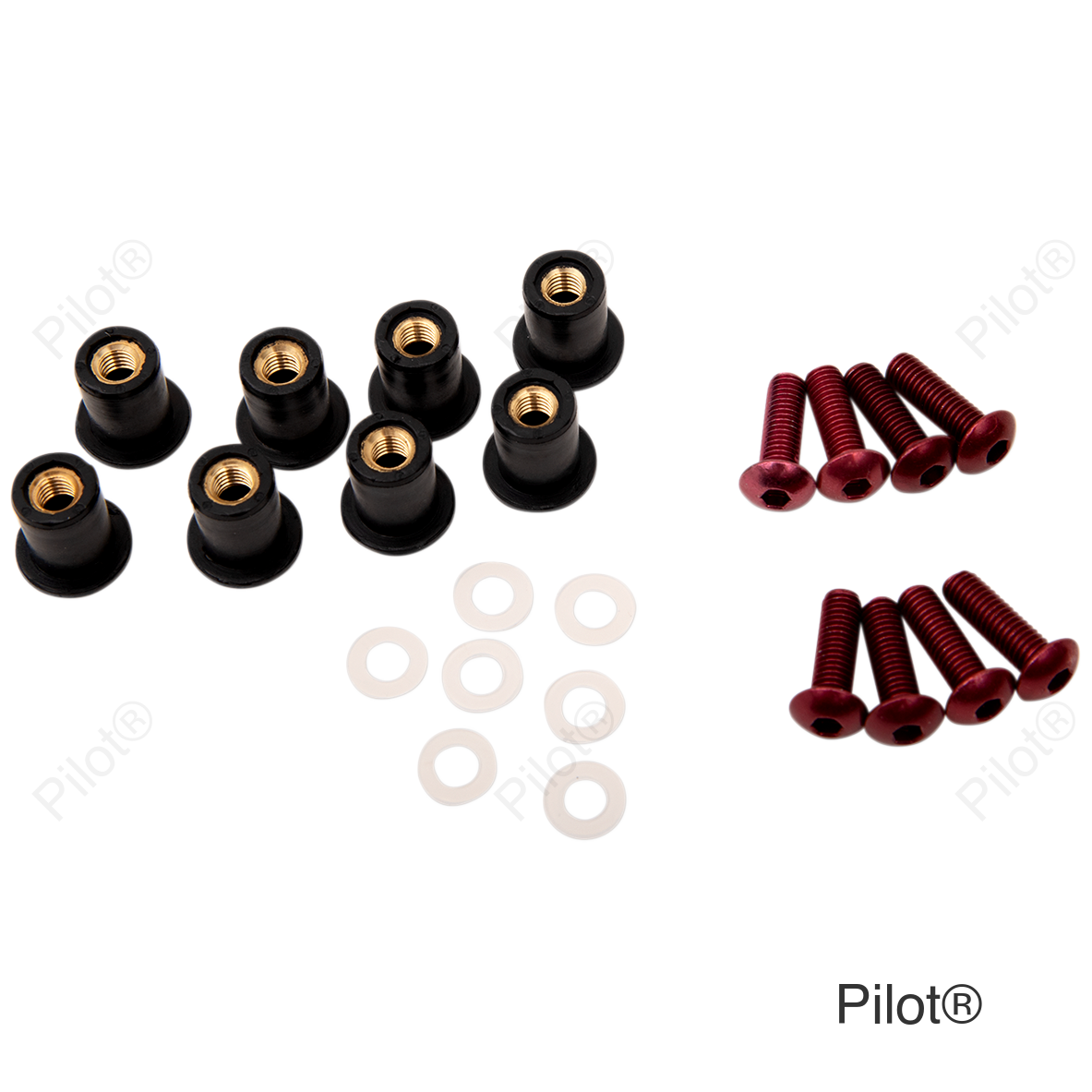 Windscreen Screw Kit - Red