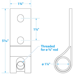 Seachoice 304 Stainless Steel Lifting Adapter Plate, Accepts 5/8 in. Diameter Threaded Rod thumbnail-0