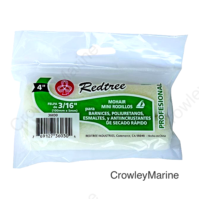 Redtree 36030 4" Mohair Mini Roller Refill, 2/Pk