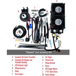 Side Mount Oil Cooler Kit - Naked Black - Sportster thumbnail-1