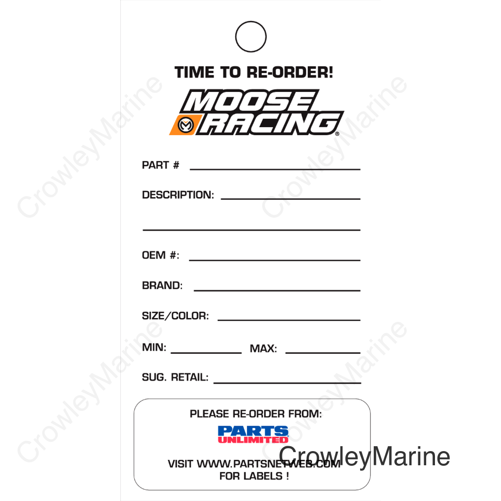 MOOSE RE-ORDER CARDS