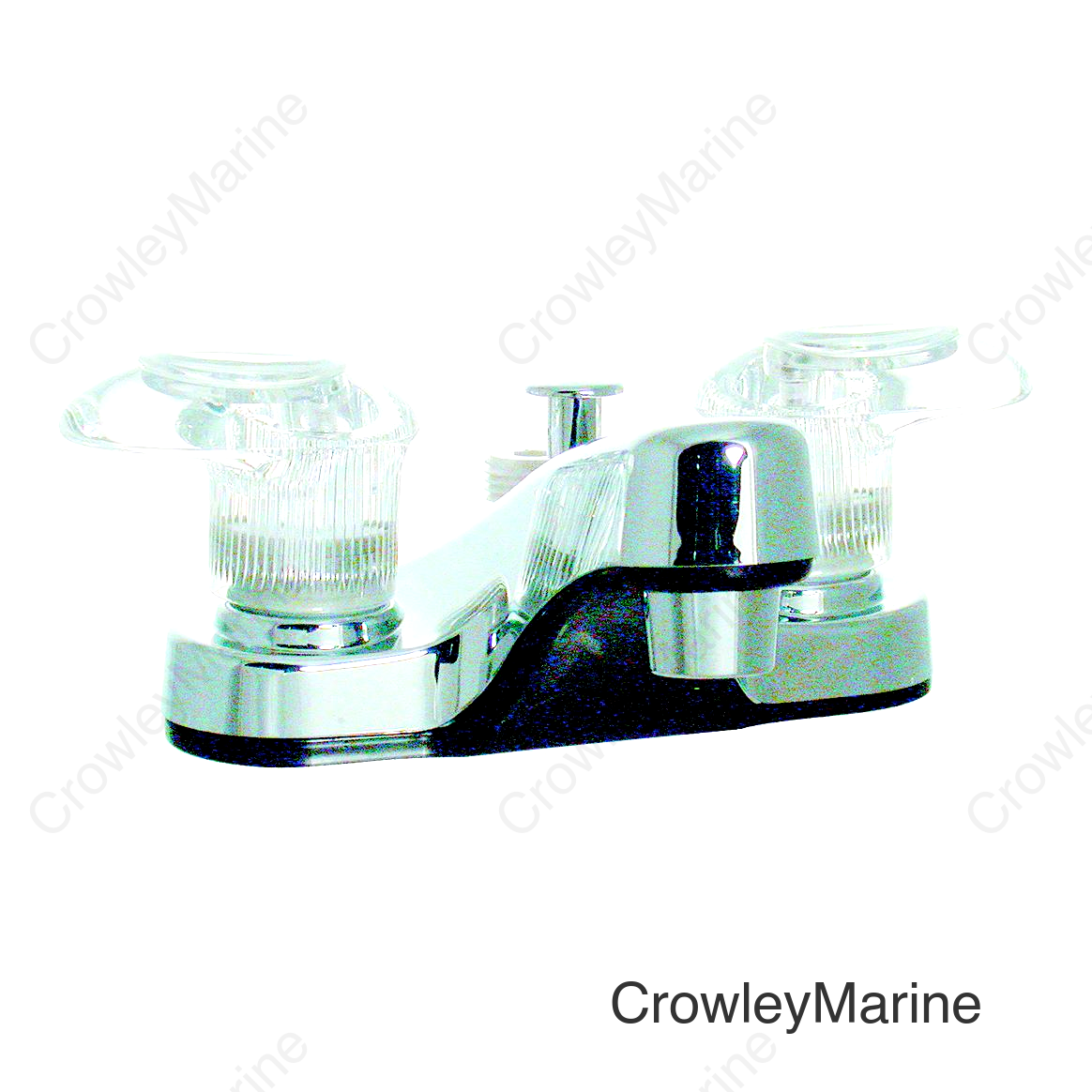Valterra Catalina PF222341 Chrome Finish RV Bathroom Lavatory Diverter Faucet with Two Clear Acrylic Lever Handles