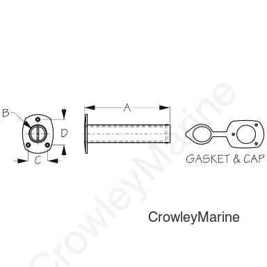 CAST Stainless Steel 90DG ROD HOLDER W/CAP (325233-1)