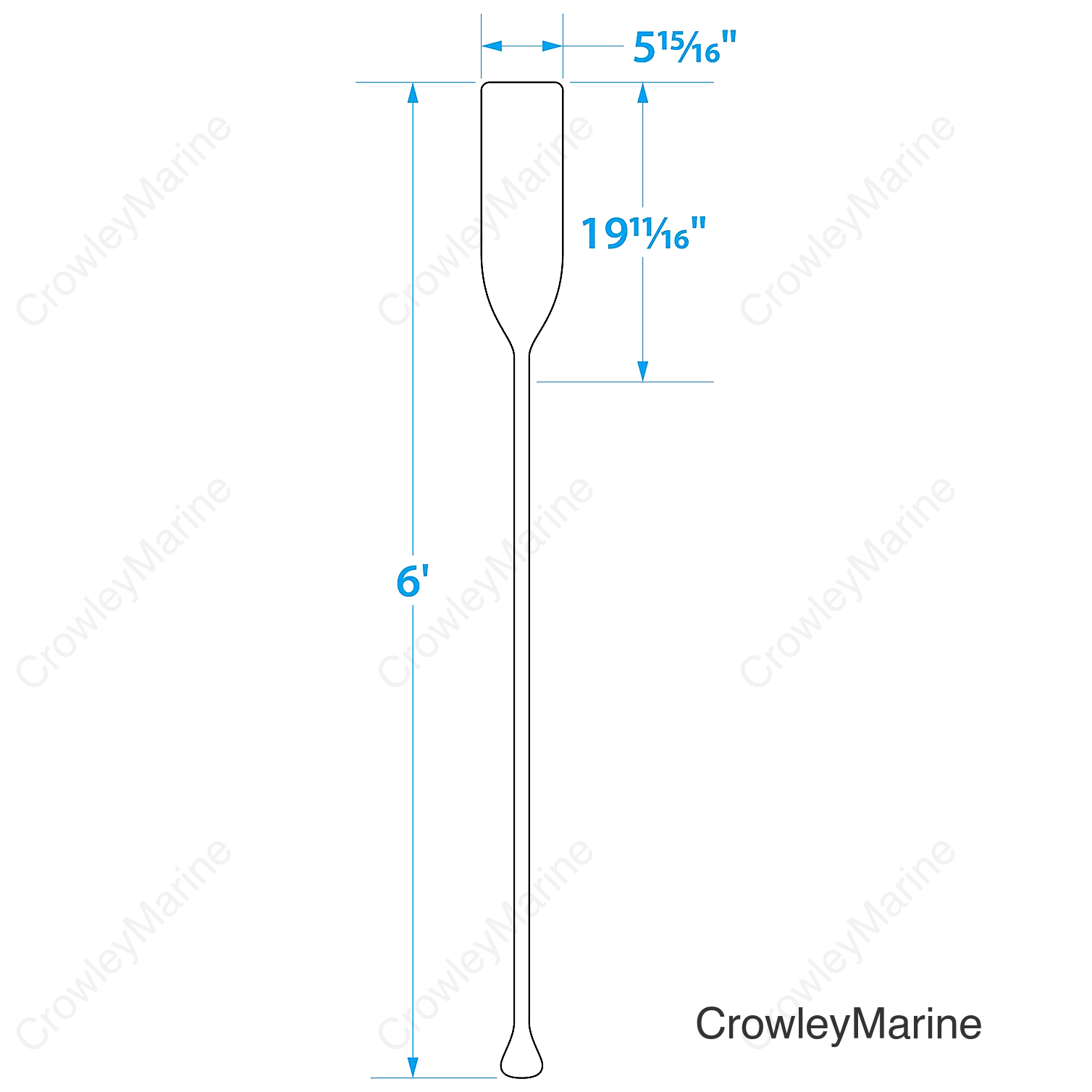 Seachoice 6 Ft. Wood Paddle, New Zealand Pine Construction, 19-11/16 In. X 5-7/8 In. Blade, Wide Top Hand Grip, Clear Finish