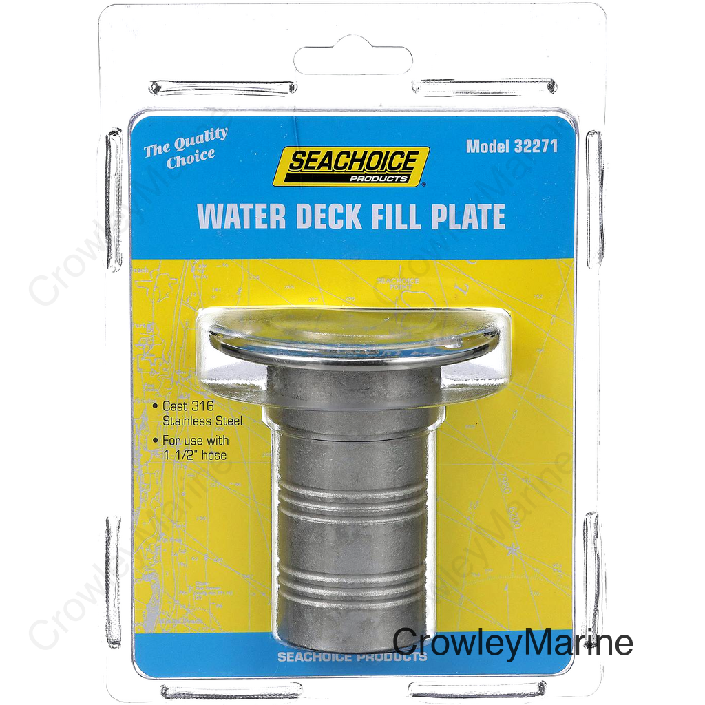 Seachoice Corrosion-Resistant Cast 316 Stainless Steel Deck Fill, Water Fill w/ Cap
