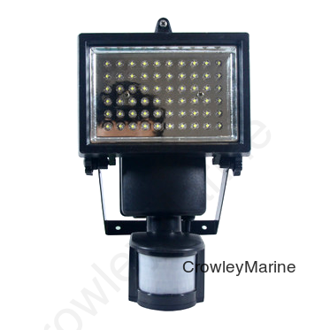 60 Integrated LED Black Outdoor Solar Powered Motion Activated Security Flood Light (22050)