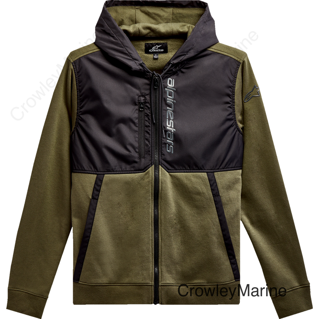 Aligned Zip Hoodie - Military/Black - 2XL