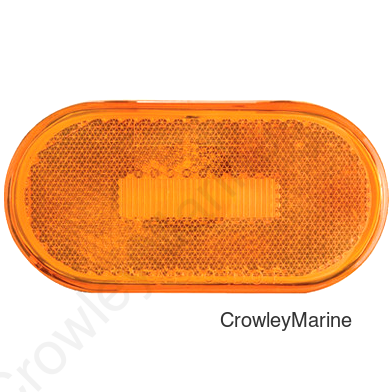 LED Amber Marker/Clearance Oval Surface Mount, White Base (451652)