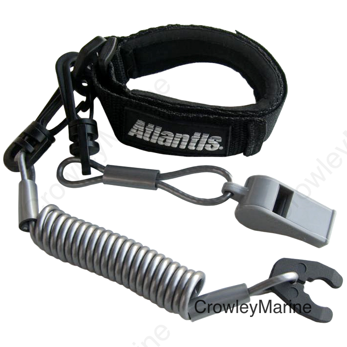 PRO FLOATING WRIST LANYARD BLACK W/WHISTLE