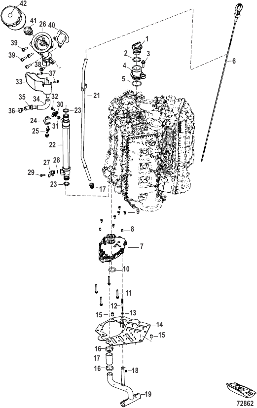 Serial Range Outboard 360R APX (4-STROKE)(4.6L)(V8) - 1E054247 & Up - Oil System