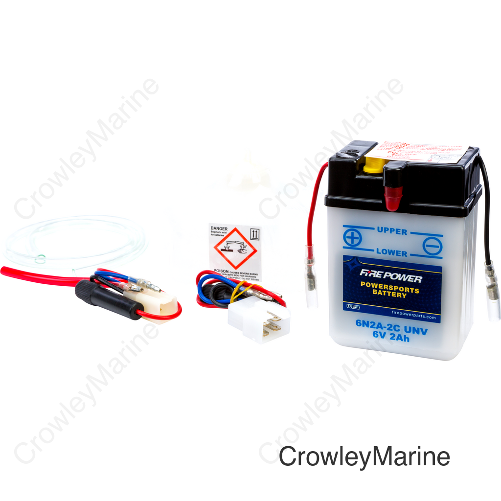 BATTERY W/ACID 6N2A-2C UNV 6V