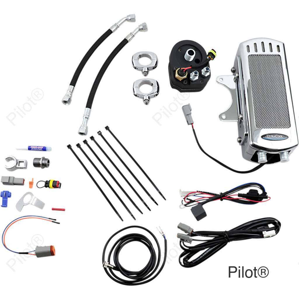 Side Mount Oil Cooler Kit - Chrome - Touring
