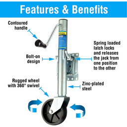 Seachoice Fold Up Trailer Jack, 22-7/8 In., Max Lift 1,000 Lbs. thumbnail-1
