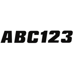 Hardline Series 320 Registration Kit, Solid Color Block Font With Drop Shadow (Includes 4 Sets of 3" A-Z, 0-9), Black/Silver thumbnail-1