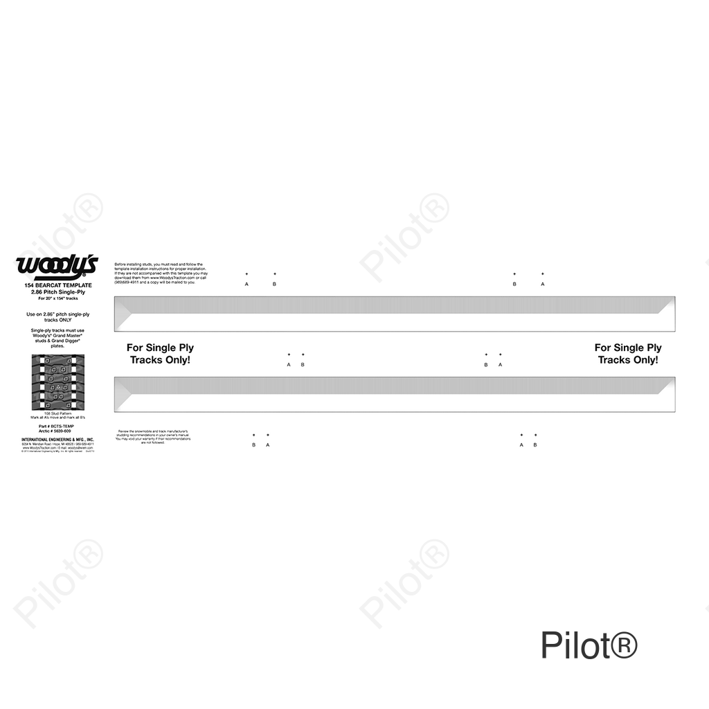 Studding Template - Track - 154" - 2.86" Pitch