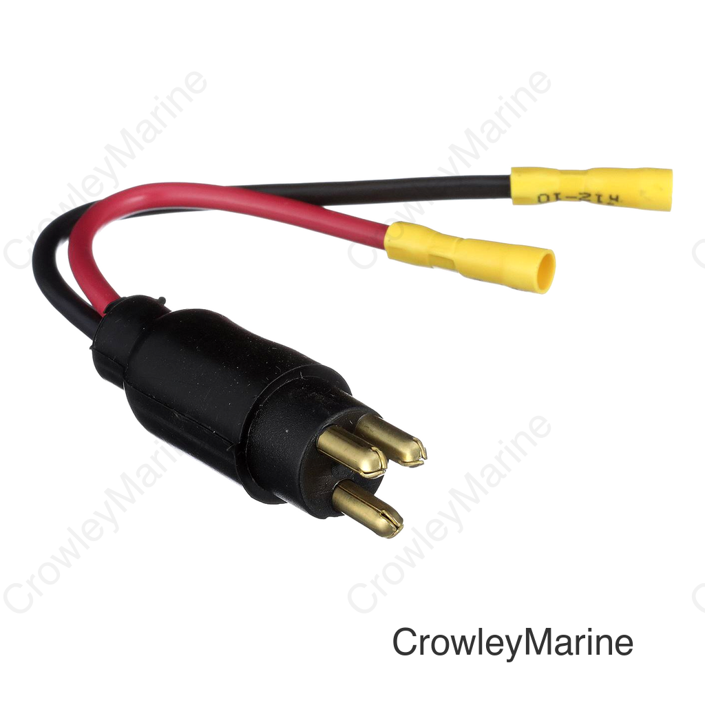 Seachoice Trolling Motor Plug, Straight, Male, Motor Side, 6 in. Lead Wires
