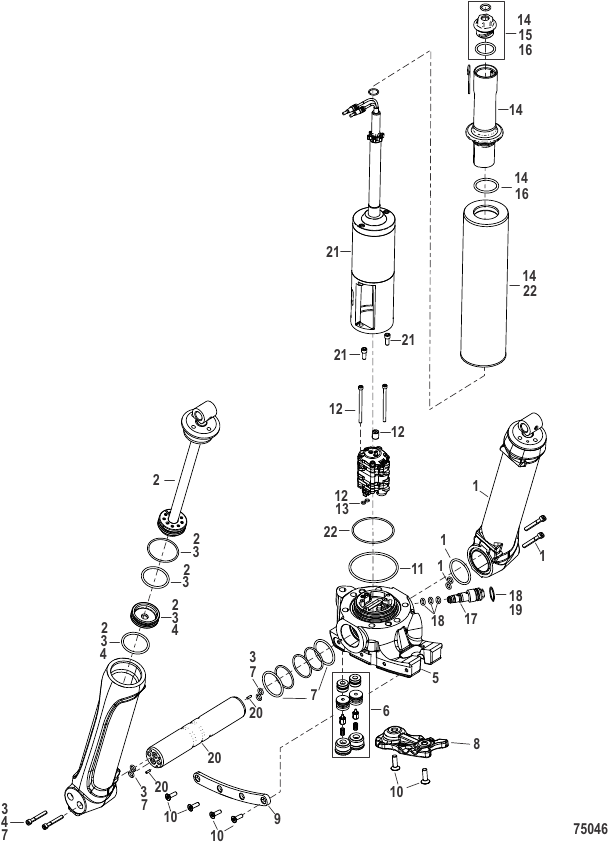 Serial Range Outboard 350 VERADO (4-STROKE)(5.7L)(V10) - 3B266064 & Up - Power Trim Components