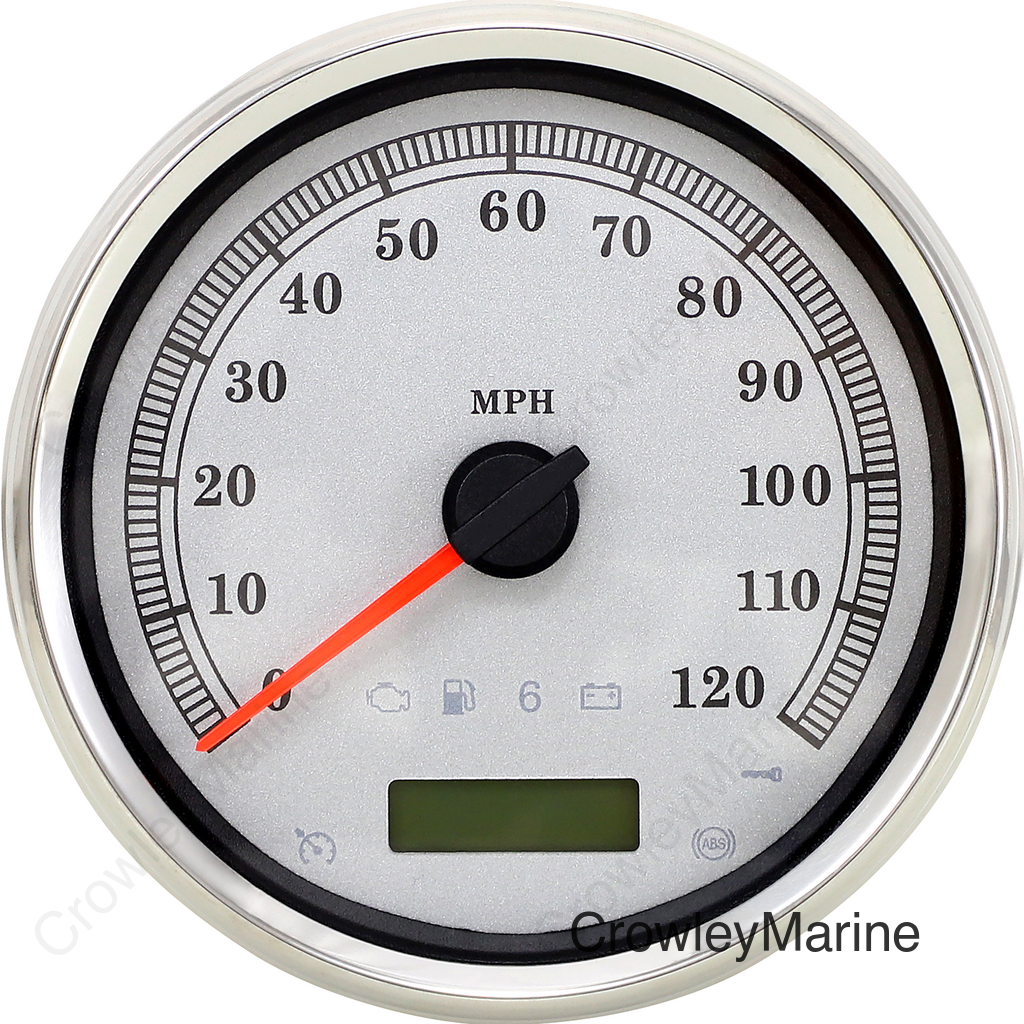 SPEEDOMETER SLVR MPH 5"