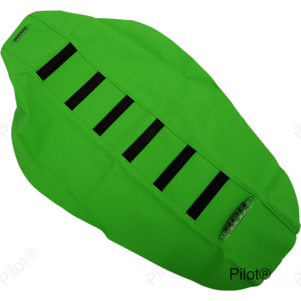 6-Ribbed Seat Cover - Black Ribs/Green Top/Green Sides