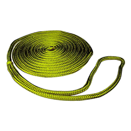 Seachoice Double-Braid Nylon Dock Line w/ Eye Splice, Pre-Shrunk, Heat Stabilized, 3/8 In. X 15 Ft., Yellow thumbnail-6