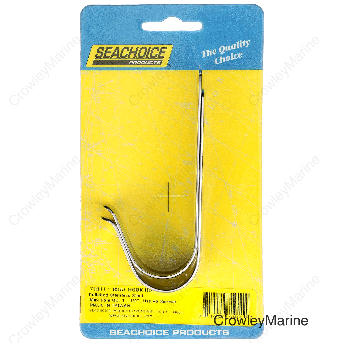 Seachoice Boat Hook Holders, Polished Stainless Steel, Holds 1-1/2 in. Diameter Poles