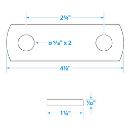 Seachoice Spring Shackles, 2-3/4 In. Center to Center, Accepts 9/16 In. Shackle Bolts, Pack of 2 thumbnail-2