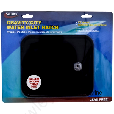 GRAVITY/BRASS CITY WATERINLET HATCH, BLACK, PKGD (RV0000565)