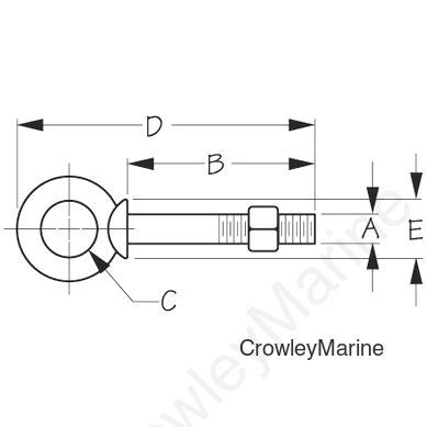 Galvanized SHOULDER EYE Belt-3/4X6 (080866)