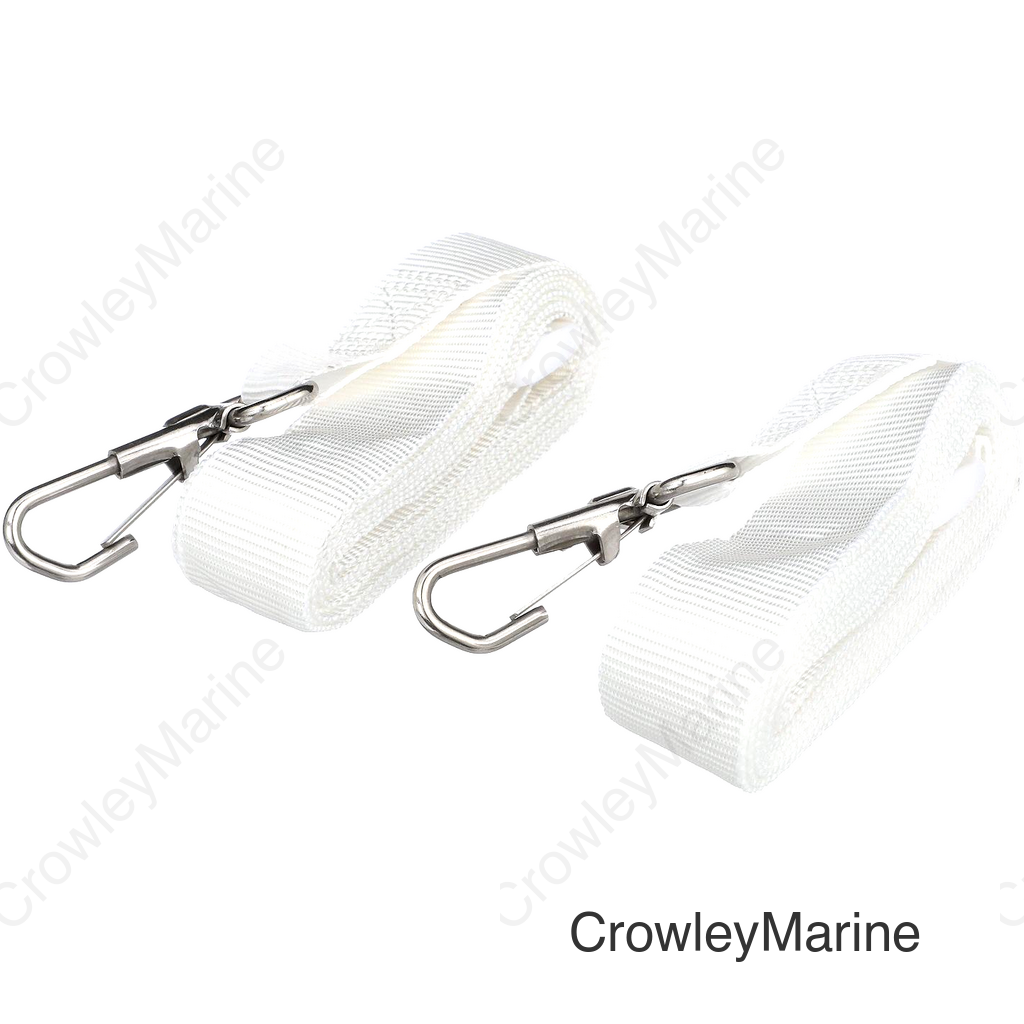 Seachoice Adjustable Bimini Top Straps w/ Snap Hooks, 96 In., White