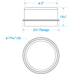 Seachoice Steel Grease Cap, Axle Bearing Cover, 4 & 5 Lug Trailer Hubs, 1.98 in. thumbnail-1