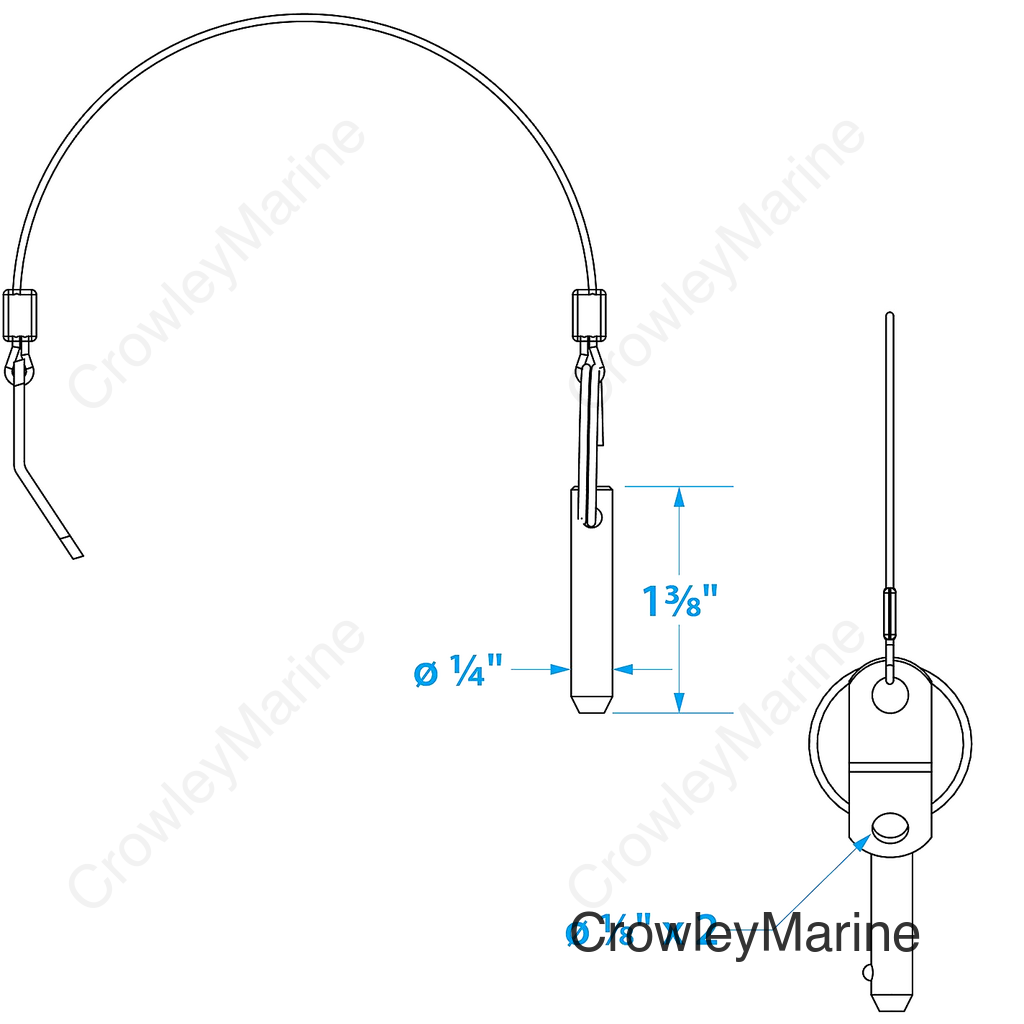 Seachoice Tethered Stainless Steel Quick Disconnect Release Pins, 1/4 In.