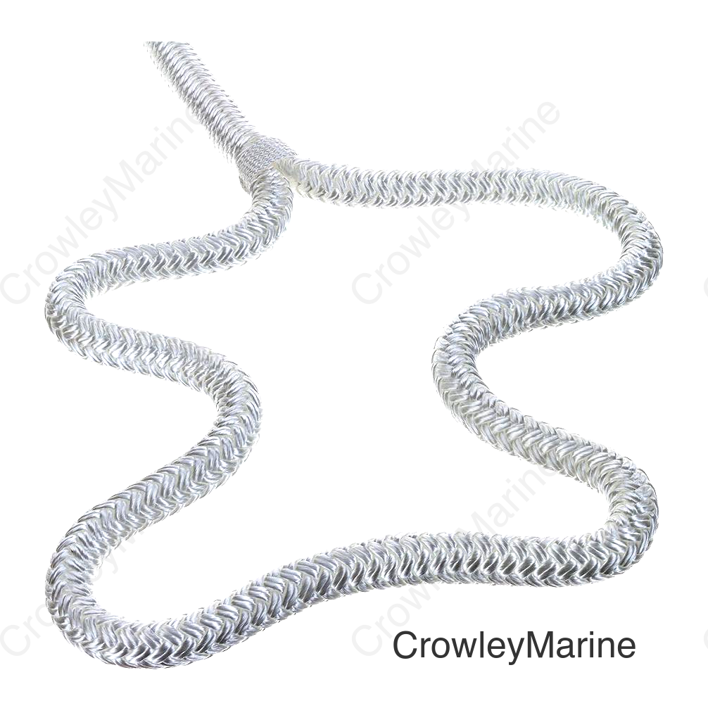 Seachoice Double-Braid Nylon Dock Line w/ Eye Splice, Pre-Shrunk, Heat Stabilized, 1/2 In. X 20 Ft., White